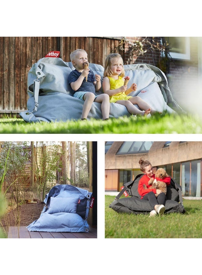 Fatboy كرسي الفات بوي باجل أب | قابل للتعديل، مريح | داخلي وخارجي | قماش مقاوم للماء | مقعد صالة متعدد الاستخدامات، متين | متوفر بقماش أوليفين | 185x132 سم - مخطط أزور أزرق - Image 4